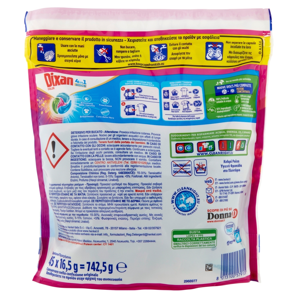 DIXAN Discs Color 45pz (742,5g)
